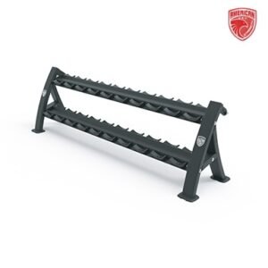 American Strength Line :  10 Pair 2 Tier Dumbbell Rack Black
