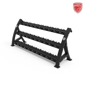American Strength Line :  15 Pair 3 Tier Dumbbell Rack Black