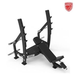 American Strength Line :  Plate-Loaded Incline Olympic Bench (Standard Flat Black) Version 2 (With Spotter Platfrom)